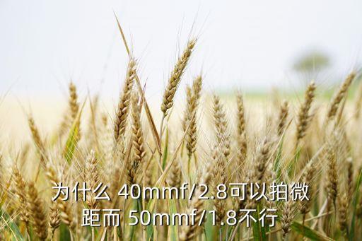 为什么 40mmf/2.8可以拍微距而 50mmf/1.8不行