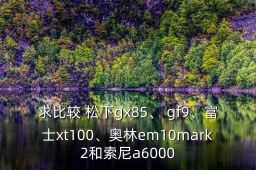 求比较 松下gx85、 gf9、富士xt100、奥林em10mark2和索尼a6000