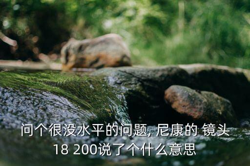 问个很没水平的问题, 尼康的 镜头18 200说了个什么意思