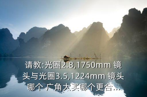 请教:光圈2.8,1750mm 镜头与光圈3.5,1224mm 镜头哪个 广角大买哪个更合...