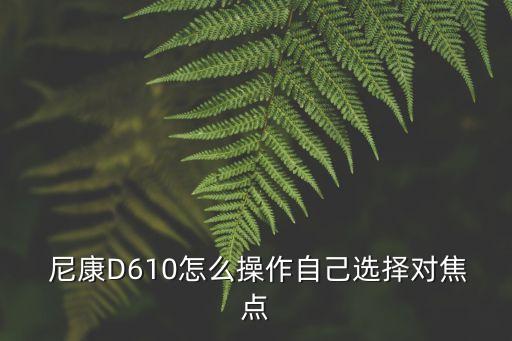  尼康D610怎么操作自己选择对焦点