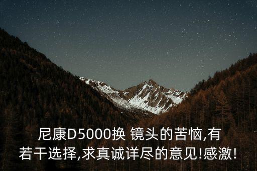  尼康D5000换 镜头的苦恼,有若干选择,求真诚详尽的意见!感激!