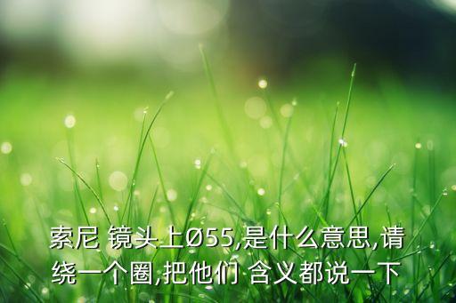 索尼 镜头上Ø55,是什么意思,请绕一个圈,把他们 含义都说一下