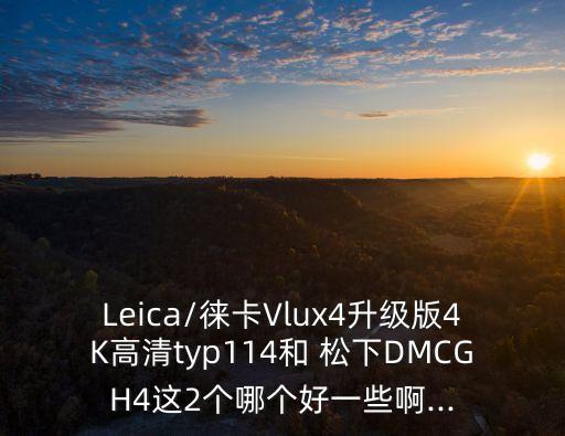 Leica/徕卡Vlux4升级版4K高清typ114和 松下DMCGH4这2个哪个好一些啊...