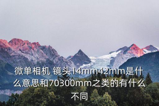 微单相机 镜头14mm42mm是什么意思和70300mm之类的有什么不同