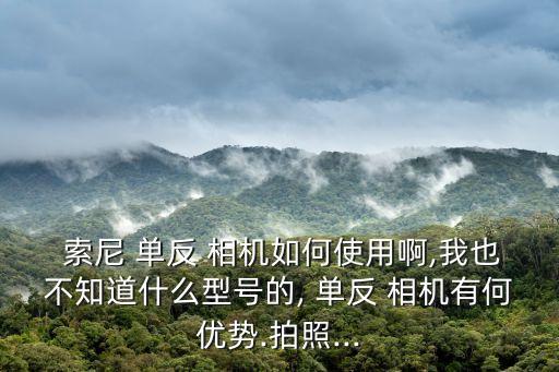  索尼 单反 相机如何使用啊,我也不知道什么型号的, 单反 相机有何优势.拍照...