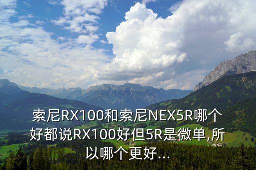 索尼RX100和索尼NEX5R哪个好都说RX100好但5R是微单,所以哪个更好...