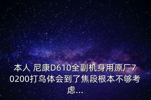 本人 尼康D610全副机身用原厂70200打鸟体会到了焦段根本不够考虑...