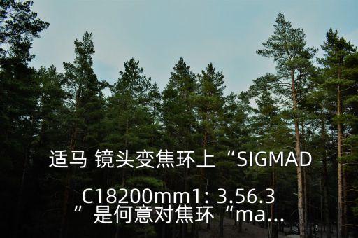  适马 镜头变焦环上“SIGMADC18200mm1: 3.56.3”是何意对焦环“ma...