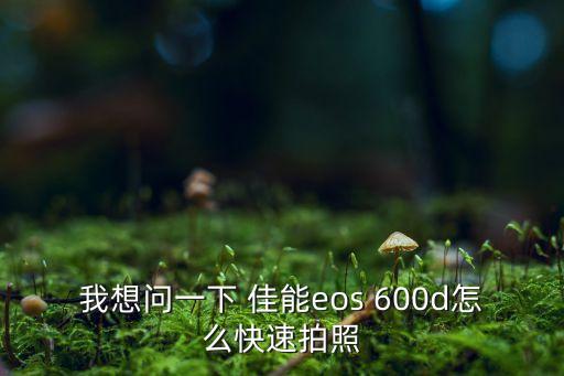 我想问一下 佳能eos 600d怎么快速拍照