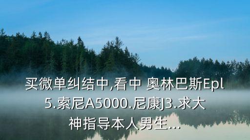 买微单纠结中,看中 奥林巴斯Epl5.索尼A5000.尼康J3.求大神指导本人男生...