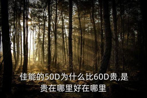  佳能的50D为什么比60D贵,是贵在哪里好在哪里