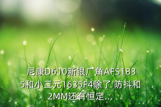  尼康D610新银广角AFS1835和小三元1635F4除了 防抖和2MM还有恒定...