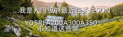 ...我是入门级的最近在关注SONYDSRLA200A300A350不知道这些哪...